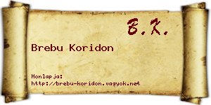 Brebu Koridon névjegykártya